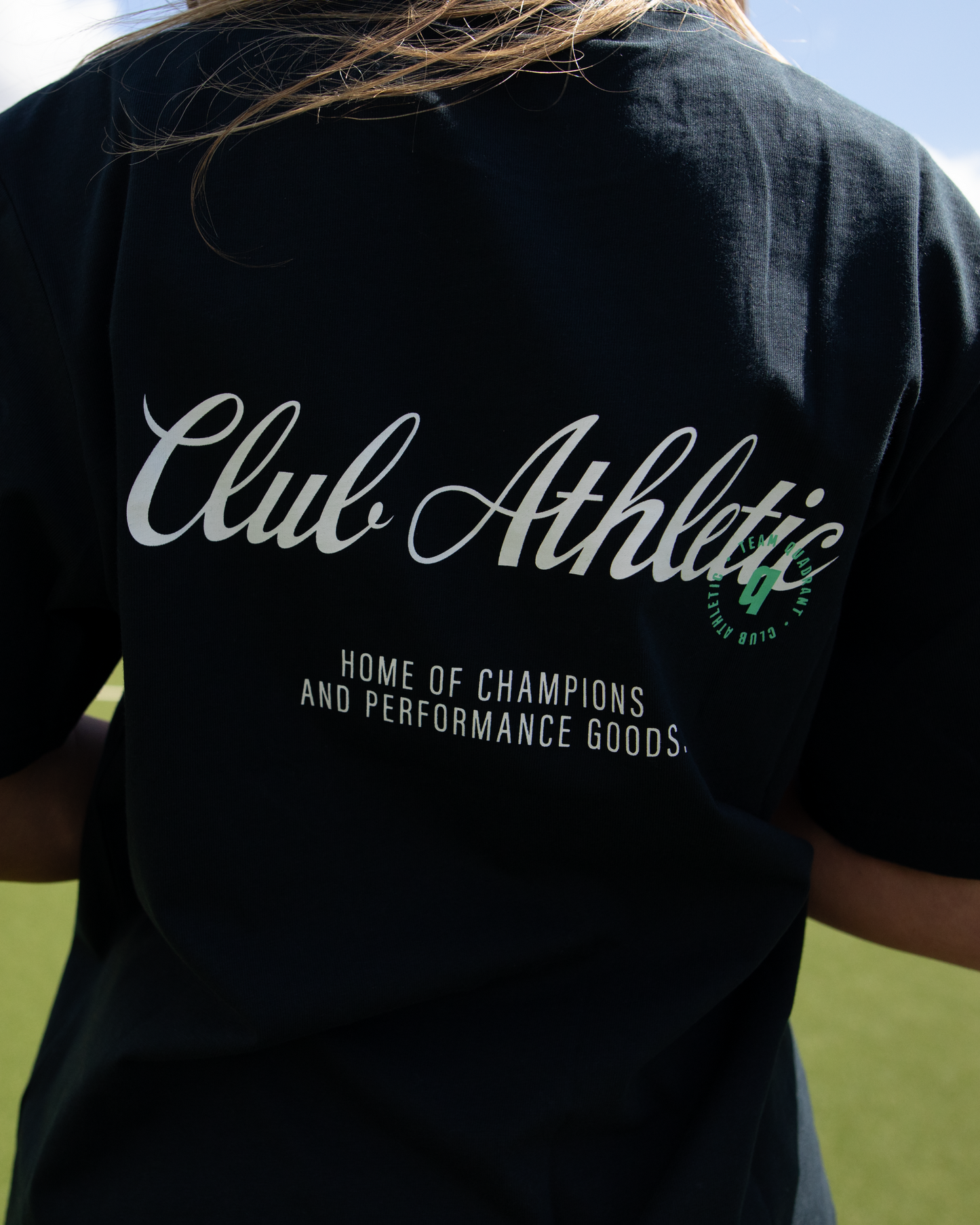 CLUB ATHLETIC NAVY SCRIPT TEE