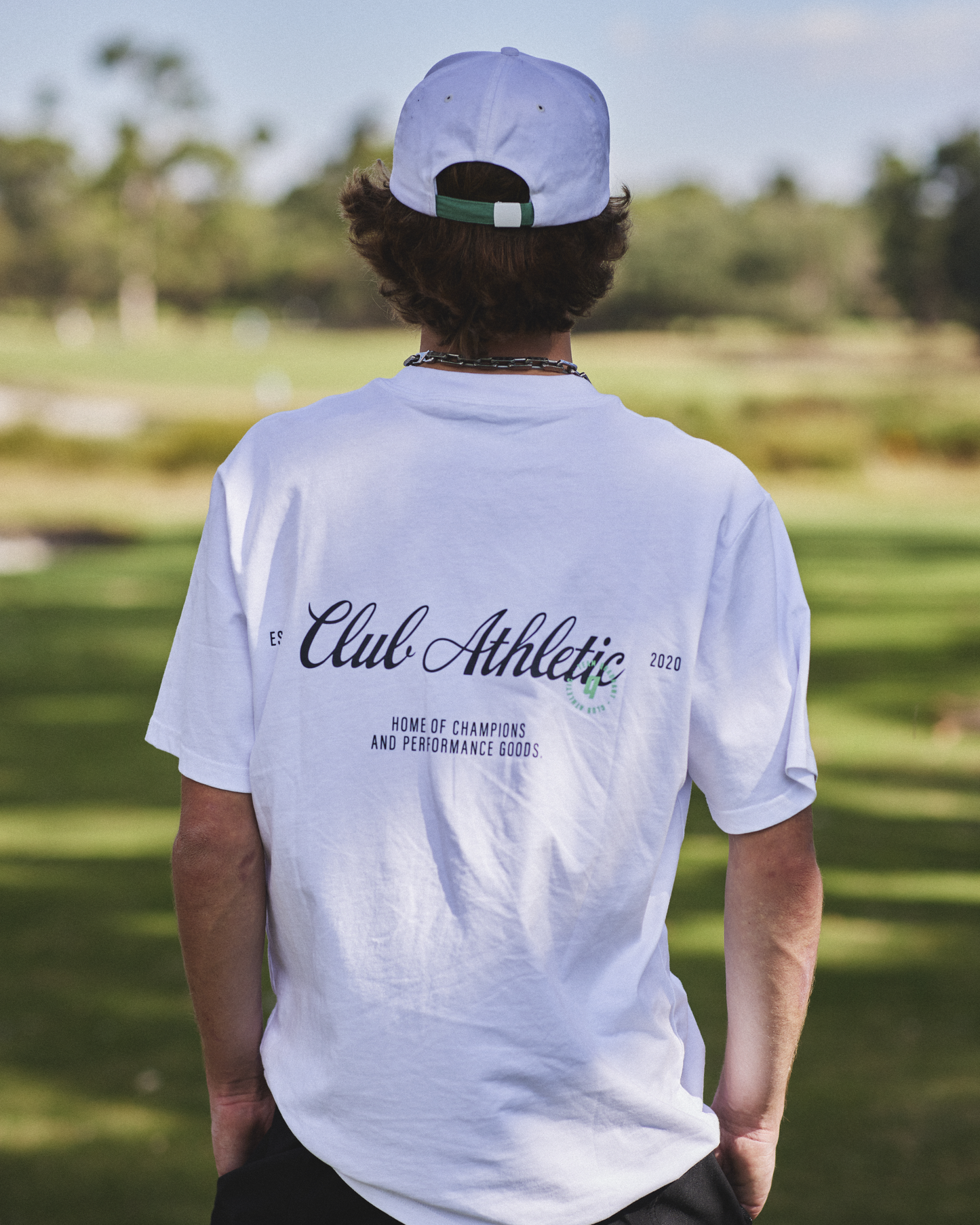 CLUB ATHLETIC WHITE SCRIPT TEE